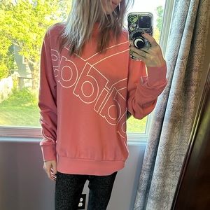 adidas originals giant logo oversized sweater - pink